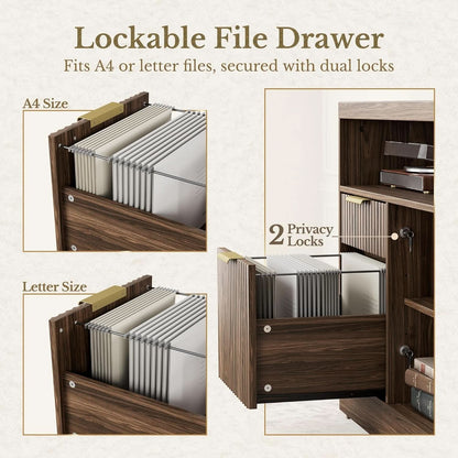 Electric Height Adjustable Desk 48 Inches Bookcase