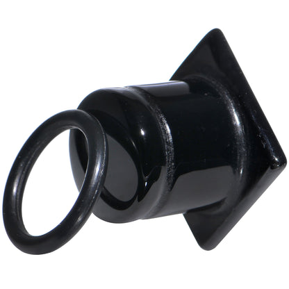 1/2 Black Agate Semi Precious Stone Pyramid Top Plug