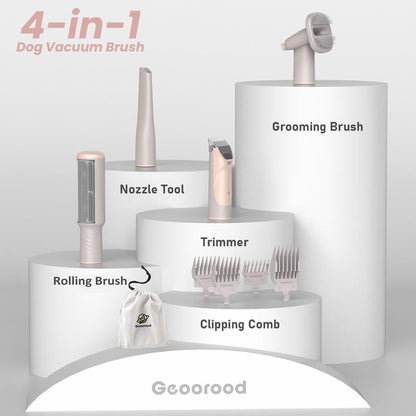 Geoorood Dog Grooming Vacuum All-In-One Kit with 10Kpa Suction, 2.2L Dust Tank, Adjustable Combs, Lightweight Design, Perfect for Gifts & Home Use