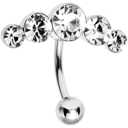 Crystalline Gem Five Across Top Mount Belly Ring