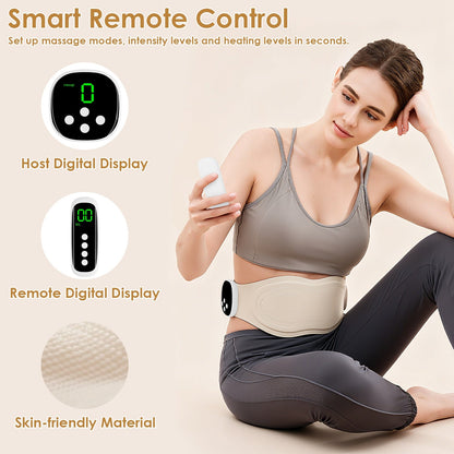 EMS Lower Back Massager Heating Pad Cordless Heating Pad For Back Belly Waist With Remote Magnetic Host 8 Modes 19 Intensity Levels 3 Heating Levels