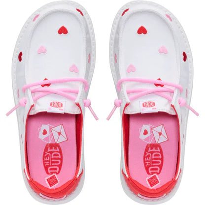 HEYDUDE Wendy Embroidered Hearts - Comfortable Slip on Shoes for Women'S Valentine'S Day