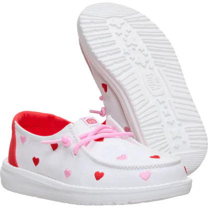 HEYDUDE Wendy Embroidered Hearts - Comfortable Slip on Shoes for Women'S Valentine'S Day