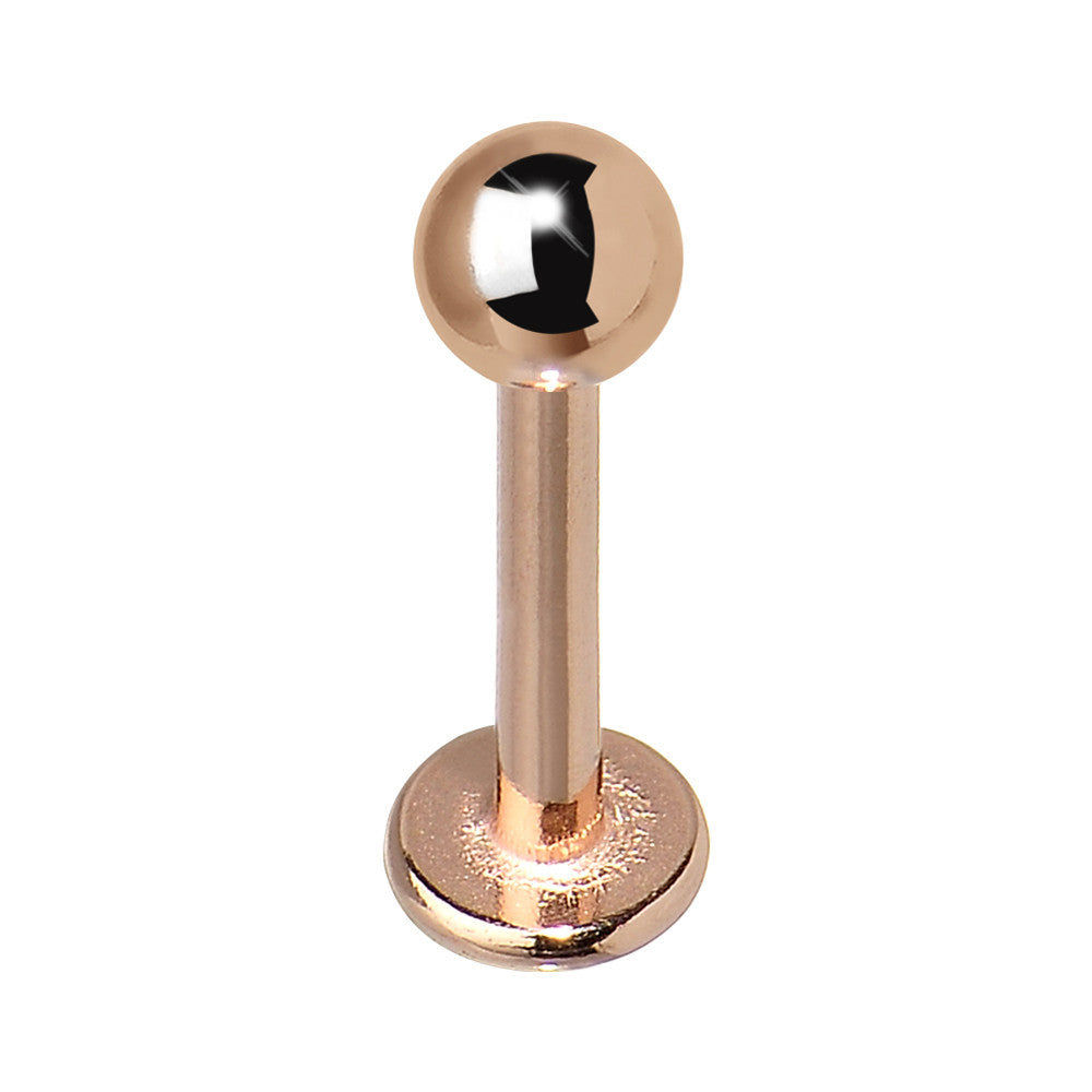 16G 5/16 Rose Gold Plated Labret Tragus Monroe