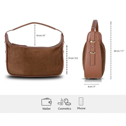 Dolcezza Women’s Suede Leather Bag – Suede Leather Women’s Tote & Shoulder Bag for Everyday Elegance | Minimal & Handcrafted