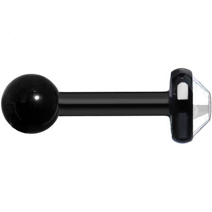 4mm Clear Gem Black IP Tragus Cartilage Earring