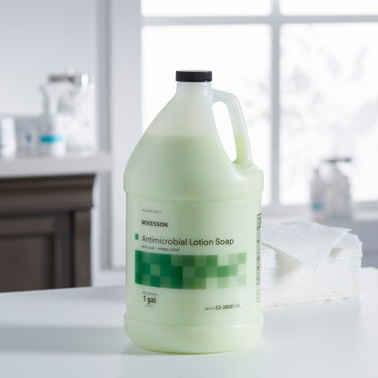 McKesson Antimicrobial Lotion Soap, Herbal Scent, 1-gallon jug 53-28081-GL