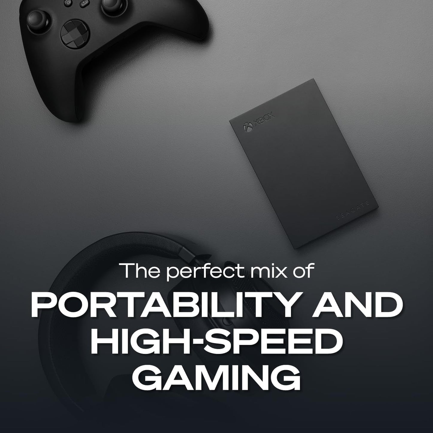 Seagate Game Drive for Xbox 5 TB External Hard Drive Portable HDD - USB 3.2 Gen 1, Black with Built-In Green LED Bar, Xbox Certified, 3 Year Rescue Services(Stkx5000403)