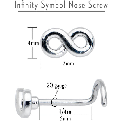 20G Gleaming Infinity Symbol Nose Screw