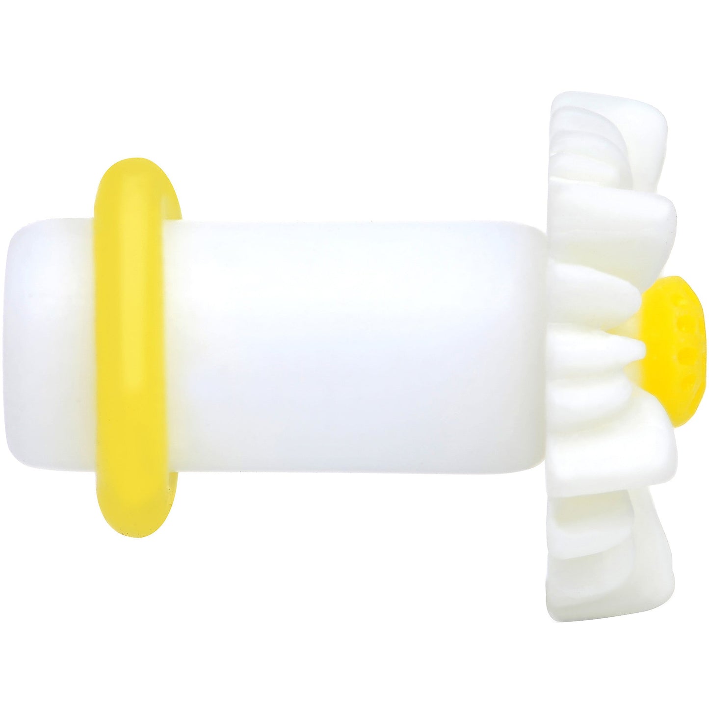 2G White Acrylic White Daisy Flower Single Flare Plug