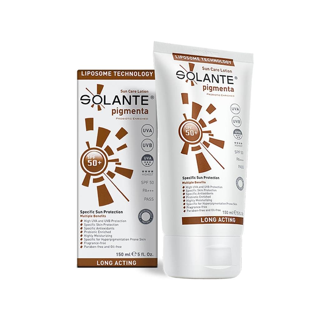 Solante Pigmenta SPF50+ Sunscreen Lotion for Sensitive Skin - Hypoallergenic, Non-Comedogenic, Water-Resistant