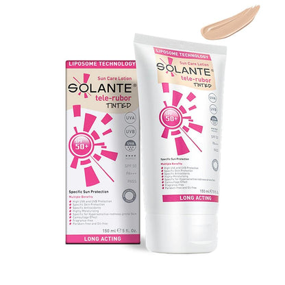 Solante Telerubor Tinted Sun Care Lotion SPF50+ - Moisturizing, Antioxidant-Rich Sun Protection for Sensitive Skin