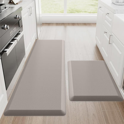 Kitchen Mats, 2PCS Kitchen Rugs, Cushioned anti Fatigue Kitchen Mats for Floor, Non-Slip Standing Desk Mat, Waterproof Kitchen Rug Set for Kitchen,20" X 32"+20" X 94.5"-Full 1Inch Thick,Black