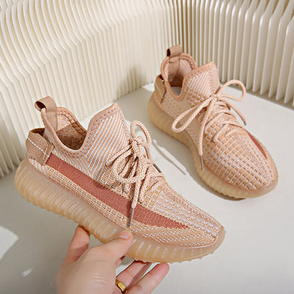 Coconut shoes for both men and women, summer breathable fly woven shoe covers, casual sports shoes, couple's mesh shoes