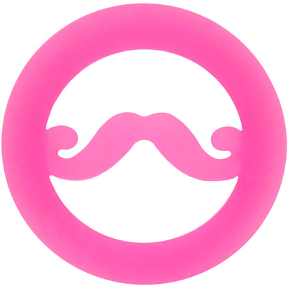 5/8 Pink Silicone Dapper Mustache Tunnel Plug
