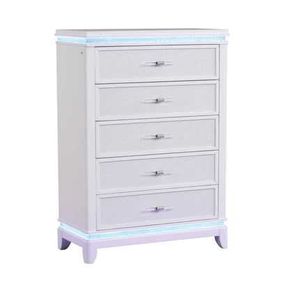 Opium - 5 Drawer Chest - White