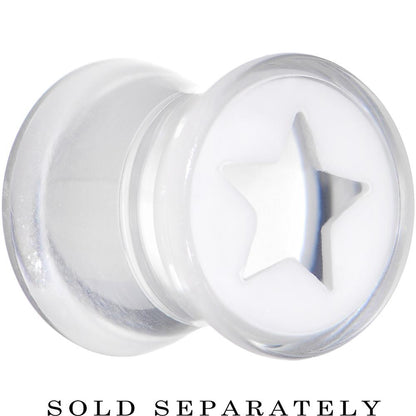 Clear White Acrylic Wish on a Star Saddle Plug 2G to 20mm