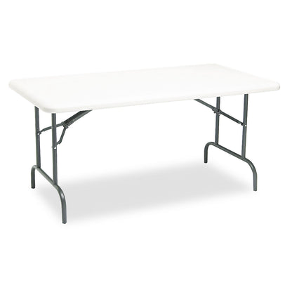 Iceberg IndestrucTable Industrial Folding Table, Rectangular Top, 1,200 lb Capacity, 60w x 30d x 29h, Platinum
