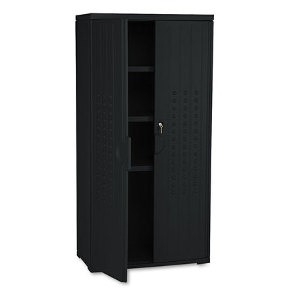 Iceberg Rough n Ready Storage Cabinet, Three-Shelf, 33 x 18 x 66, Black