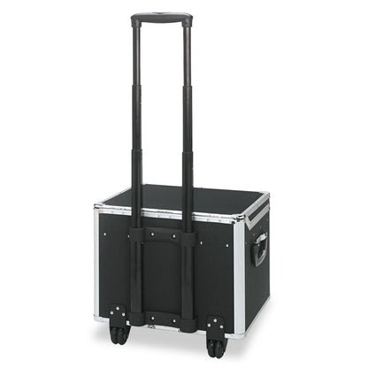 Vaultz Locking Mobile File Chest, Letter/Legal Files, 17.5" x 15.5" x 14.5", Black/Chrome
