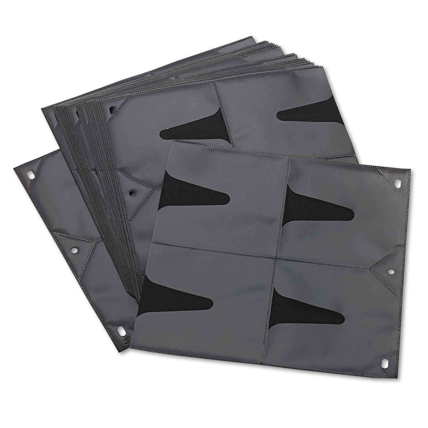 Vaultz Two-Sided CD Refill Pages for Three-Ring Binder, 8 Disc Capacity, Clear/Black, 25/Pack