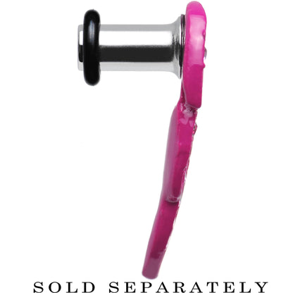 4G Pink Gem Brilliant Angel Wing Single Flare Steel Plug