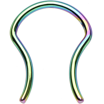 16G 5/8 Rainbow Anodized Titanium Septum Retainer