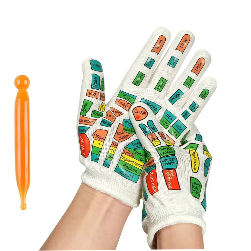 Reflexology Socks Gloves Hand Foot Massage Soothing Relaxing Therapy Pain Relief Improve Circulation Health Personal Foot Care