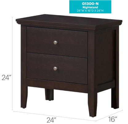 English Dovetailed Drawers Nightstand