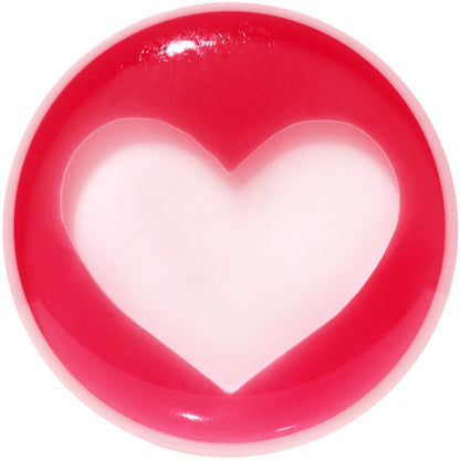 18mm White Red Acrylic Adoring Heart Saddle Plug