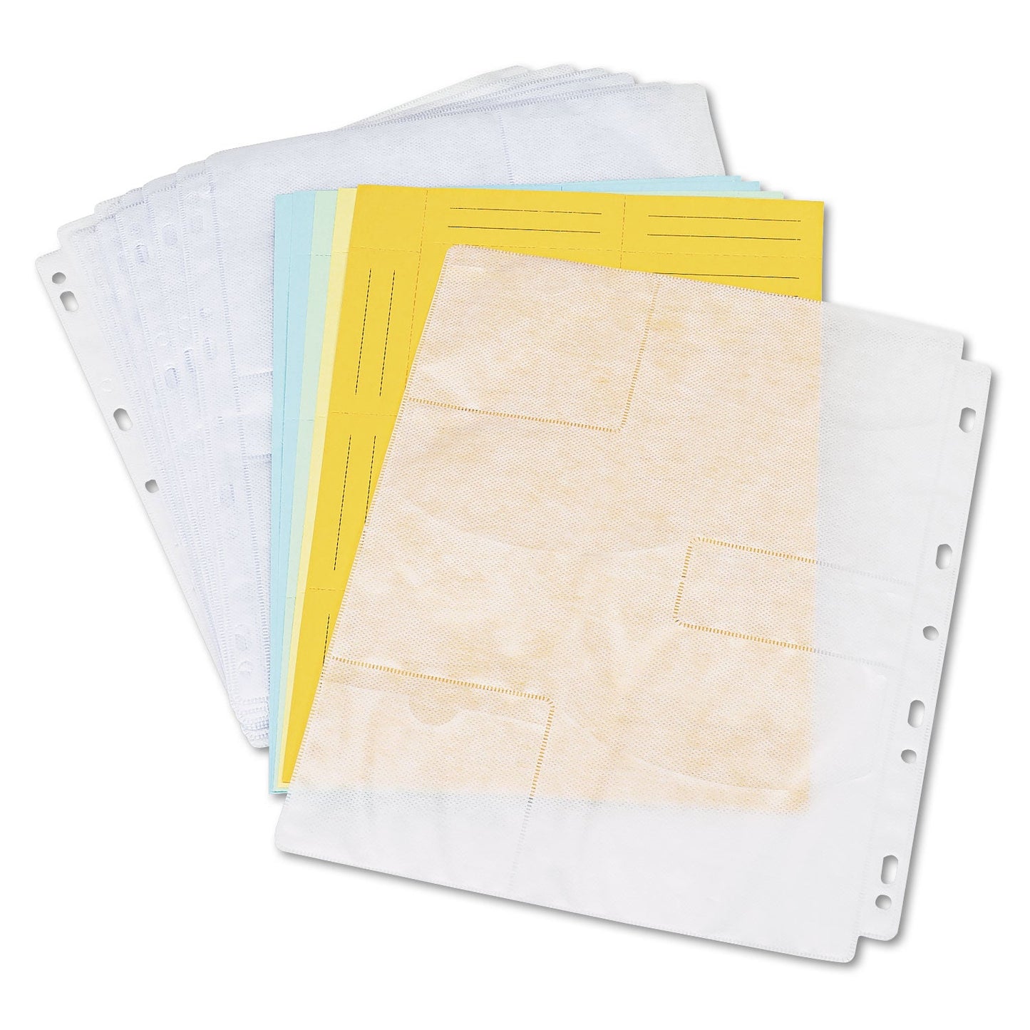 Innovera Two-Sided CD/DVD Pages for Three-Ring Binder, 6 Disc Capacity, Clear, 10/Pack