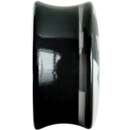 20mm Black Acrylic White Mustache Saddle Plug