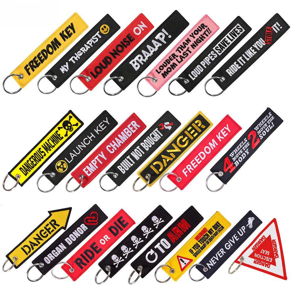 Motorcycle Embroidered Keychain