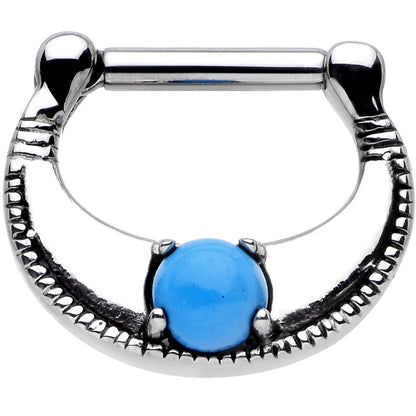 14G Surgical Steel Semi-precious Turquoise Septum Clicker
