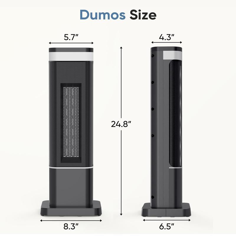 【Clearance】Space Heater for Indoor Use, 23Inch Portable Heater with Remote and Thermostat,7 Light Modes, 70°Oscillation, 12H Timer, up to 95°F, Tip-Over Protection