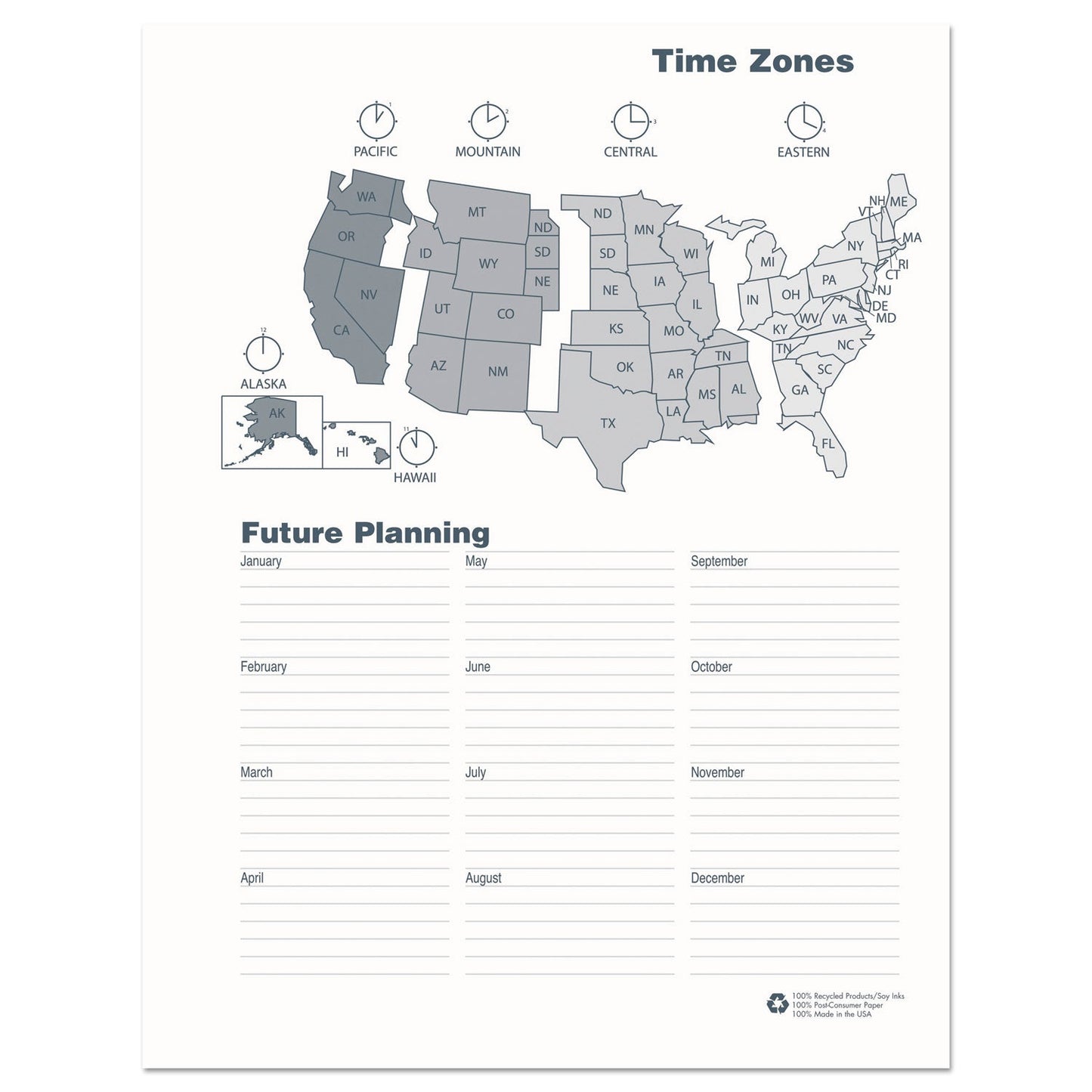 House of Doolittle 24-Month Recycled Ruled Monthly Planner, 11 x 8.5, Black Cover, 24-Month (Jan to Dec): 2023 to 2024