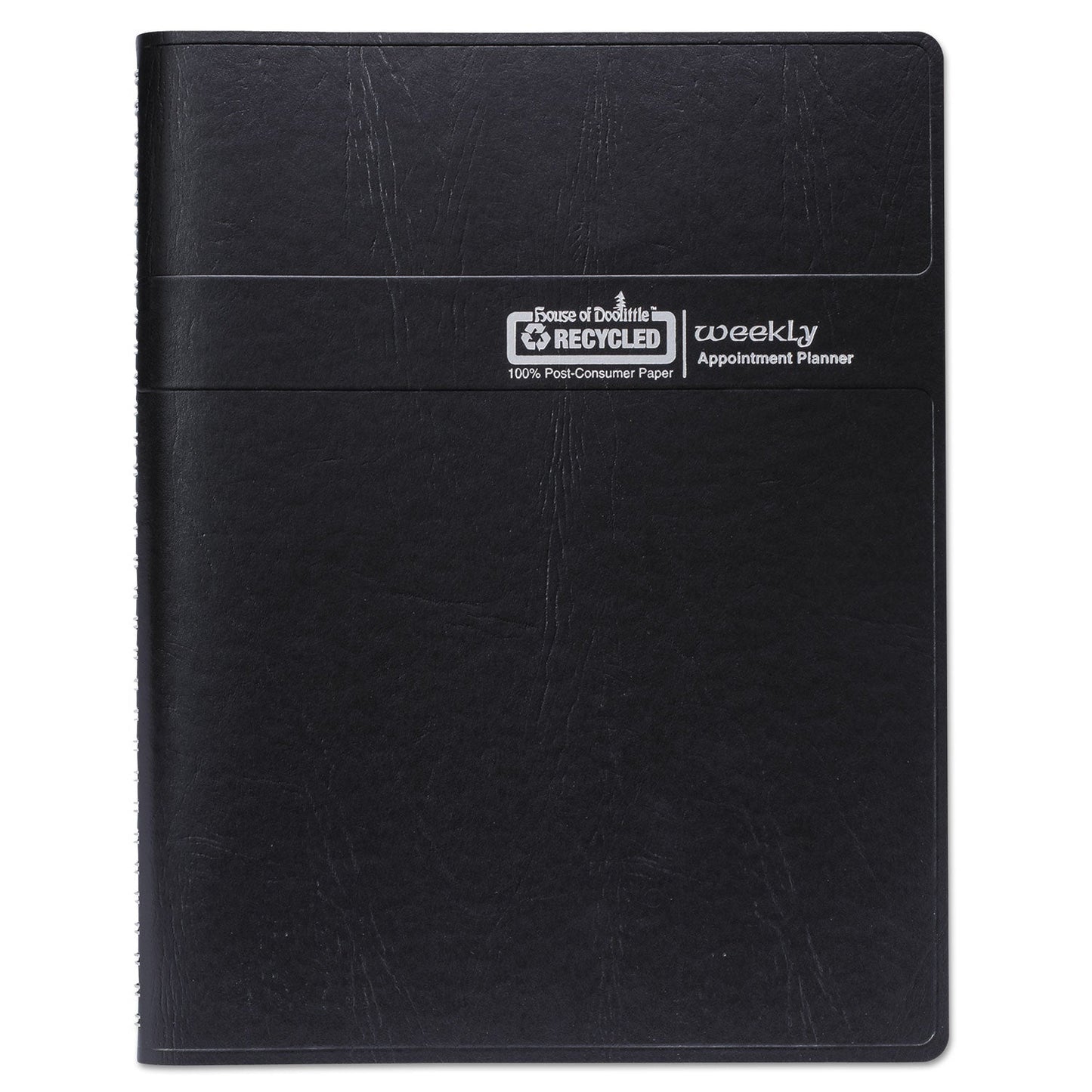 House of Doolittle Recycled Weekly Appointment Book, 8 x 5, Black Cover, 12-Month (Jan to Dec): 2023