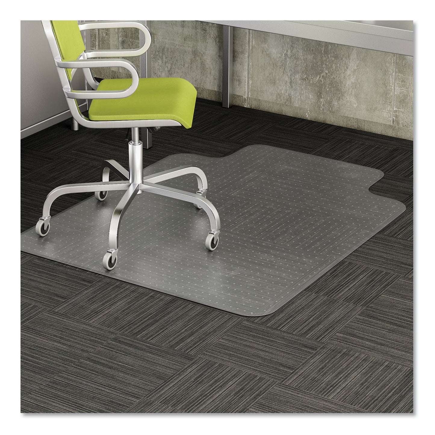 deflecto EconoMat Occasional Use Chair Mat, Low Pile Carpet, Roll, 36 x 48, Lipped, Clear