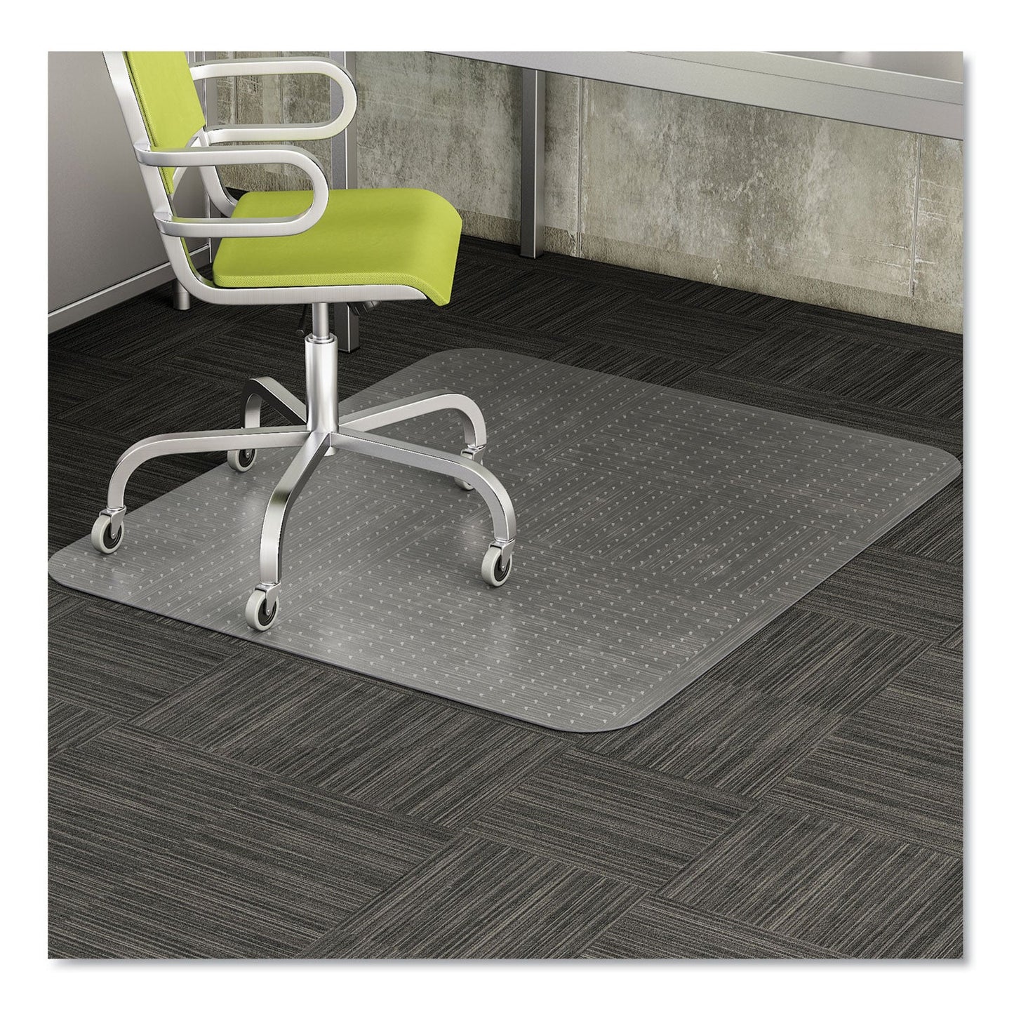 deflecto EconoMat Occasional Use Chair Mat for Low Pile Carpet, 45 x 53, Rectangular, Clear