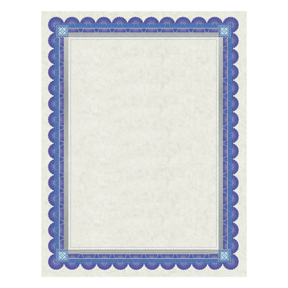 Southworth Parchment Certificates, Academic, 8.5 x 11, Ivory with Blue/Silver Foil Border, 15/Pack