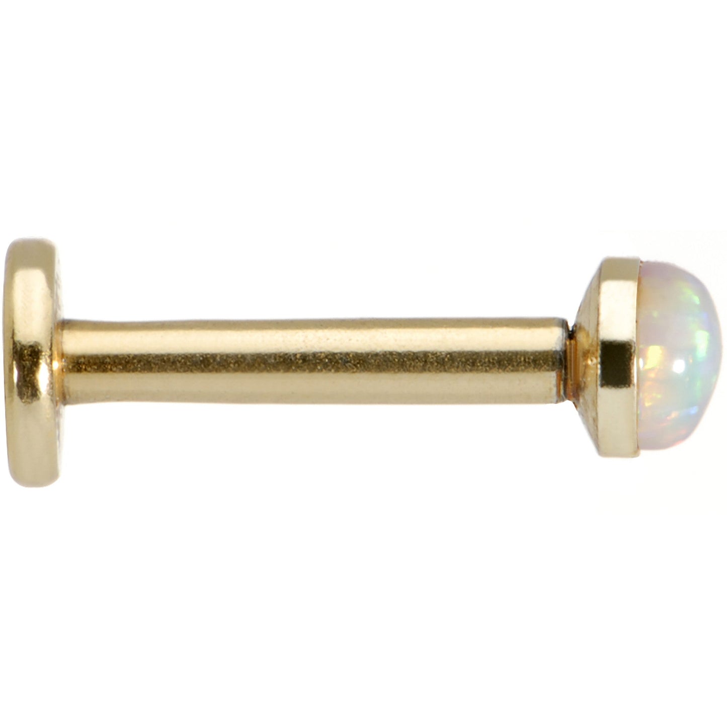 16G 5/16 White 3mm Synthetic Opal Internally Threaded Labret