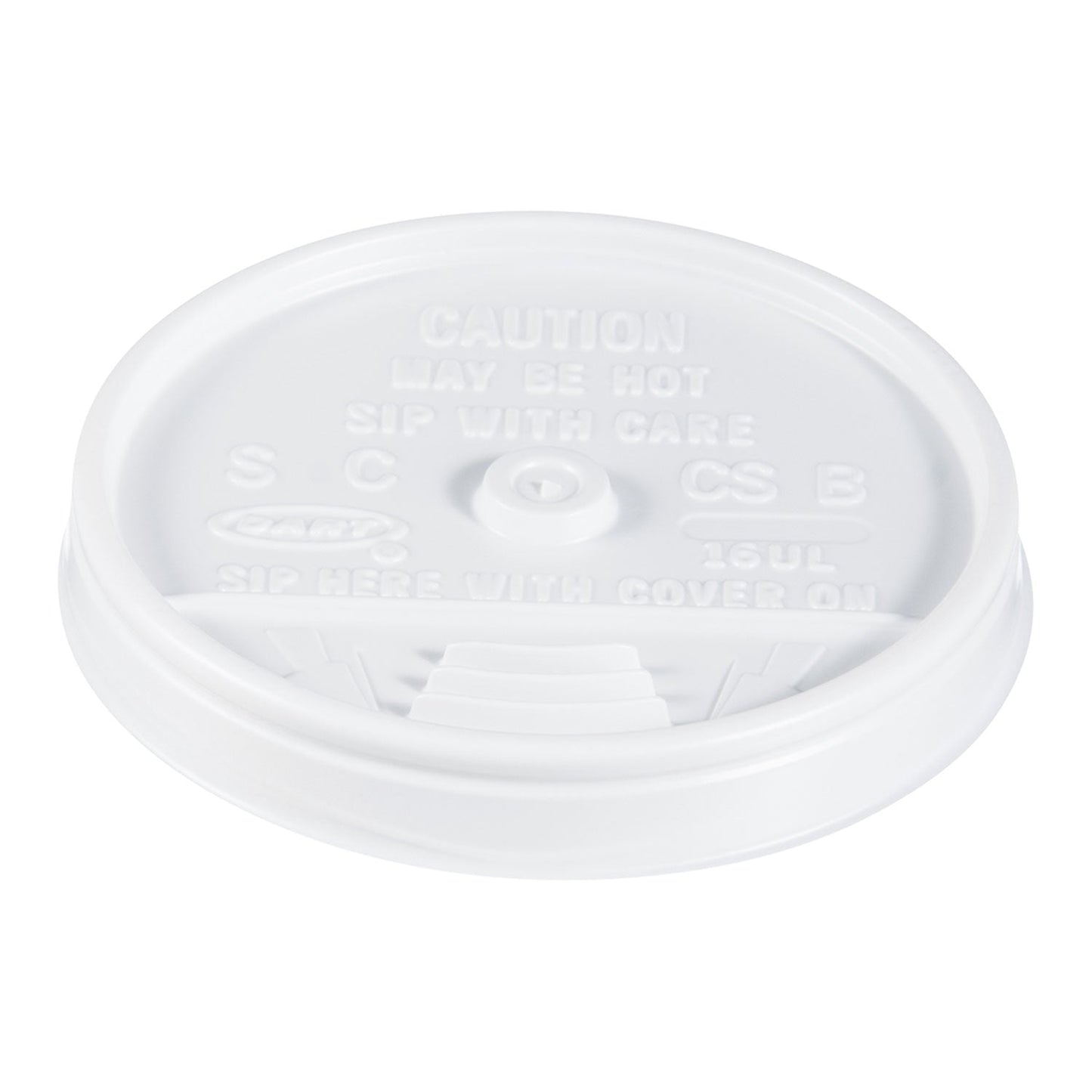 Dart Plastic Lids, Fits 12 oz to 24 oz Hot/Cold Foam Cups, Sip-Thru Lid, White, 100/Pack, 10 Packs/Carton