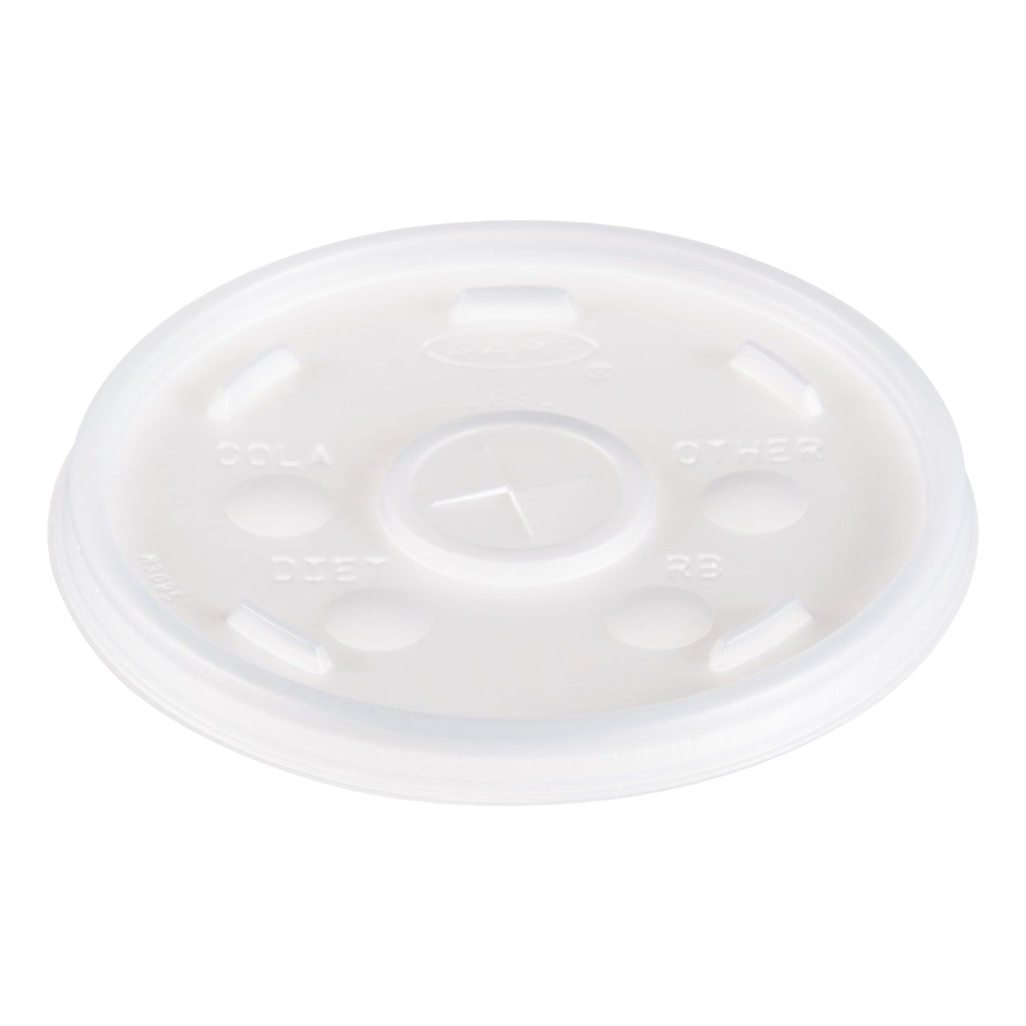 Dart Plastic Lids, Fits 12 oz to 24 oz Hot/Cold Foam Cups, Straw-Slot Lid, White, 100/Pack, 10 Packs/Carton