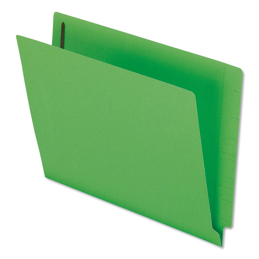 Pendaflex Colored Reinforced End Tab Fastener Folders, 2 Fasteners, Letter Size, Green Exterior, 50/Box