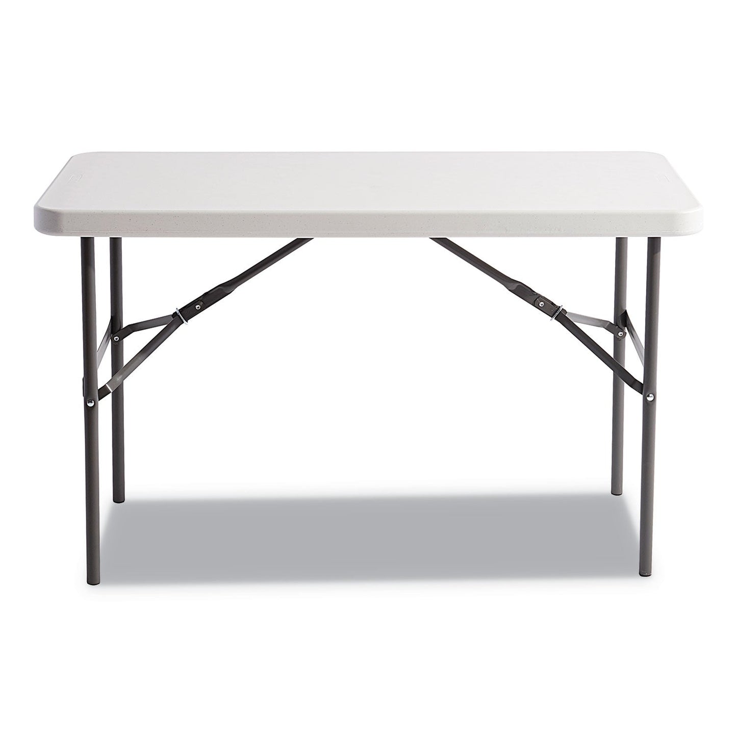 Alera Banquet Folding Table, Rectangular, Radius Edge, 48w x 24d x 29h, Platinum/Charcoal