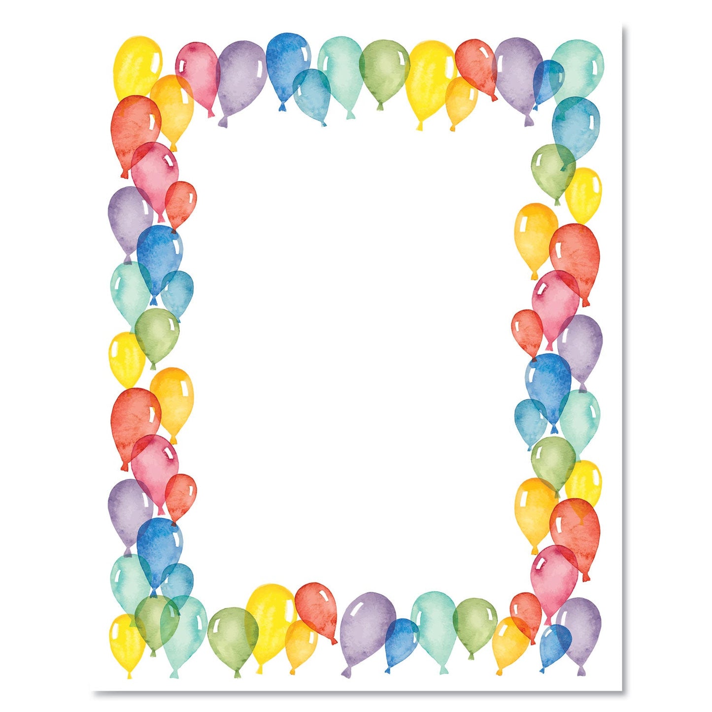 Astrodesigns Pre-Printed Paper, 28 lb Bond Weight, 8.5 x 11, Balloons, 100/Pack