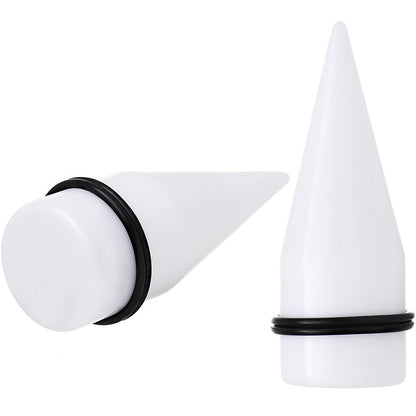 24mm White Acrylic Straight Taper Set