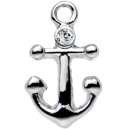 16G 1/4 Clear Gem Settle Down Anchor Cartilage Earring