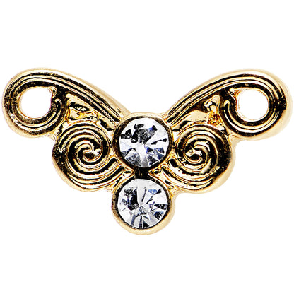 16G 1/4 Clear Gleaming Steel Swirly Butterfly Cartilage Earring