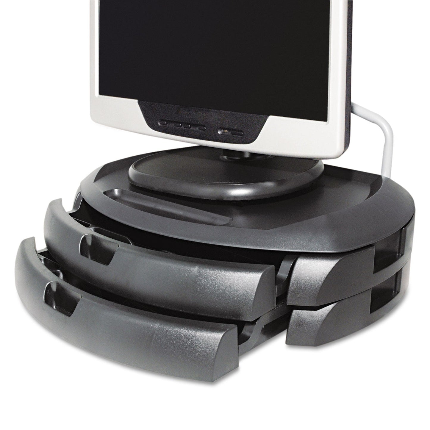 Kantek LCD Monitor Stand, 18" x 12.5" x 5", Black, Supports 35 lbs